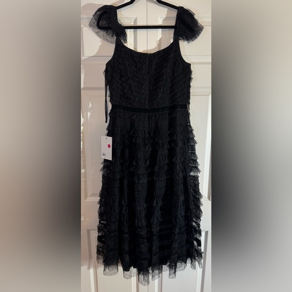 Mac Duggal Ruffle Cap Sleeve Tiered Midi Dress Style #8054 NWT - Picture 8 of 8